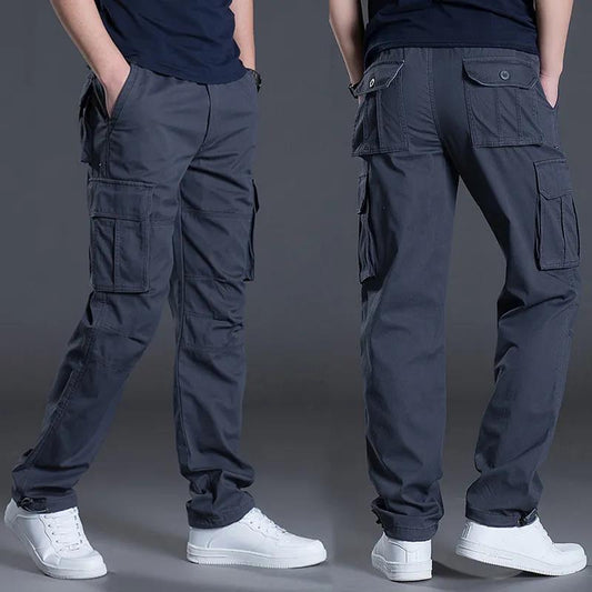 Autumn Storm Pants Men's Loose Cotton Sports Pants Outdoor Straight Pants Multi-pocket Large Size Casual Pants Work Pants