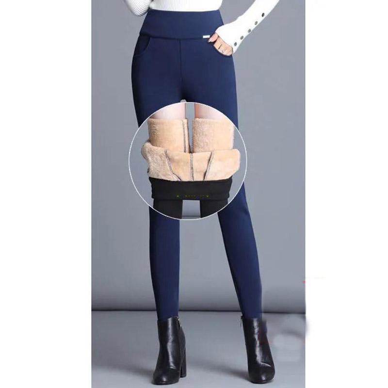 Lamb Velvet Women's Outer Wear Winter Leggings Autumn and Winter Plus Velvet Thickened High Waist Integrated Warm Foot Pants
