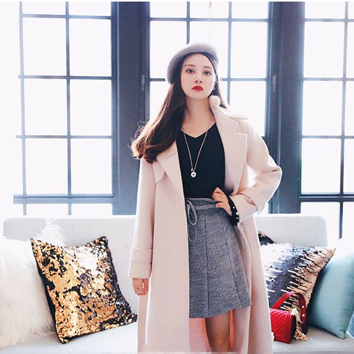 Longfeng Mid-length Woolen Women's Coat Autumn and Winter Student Fashion Woolen Coat