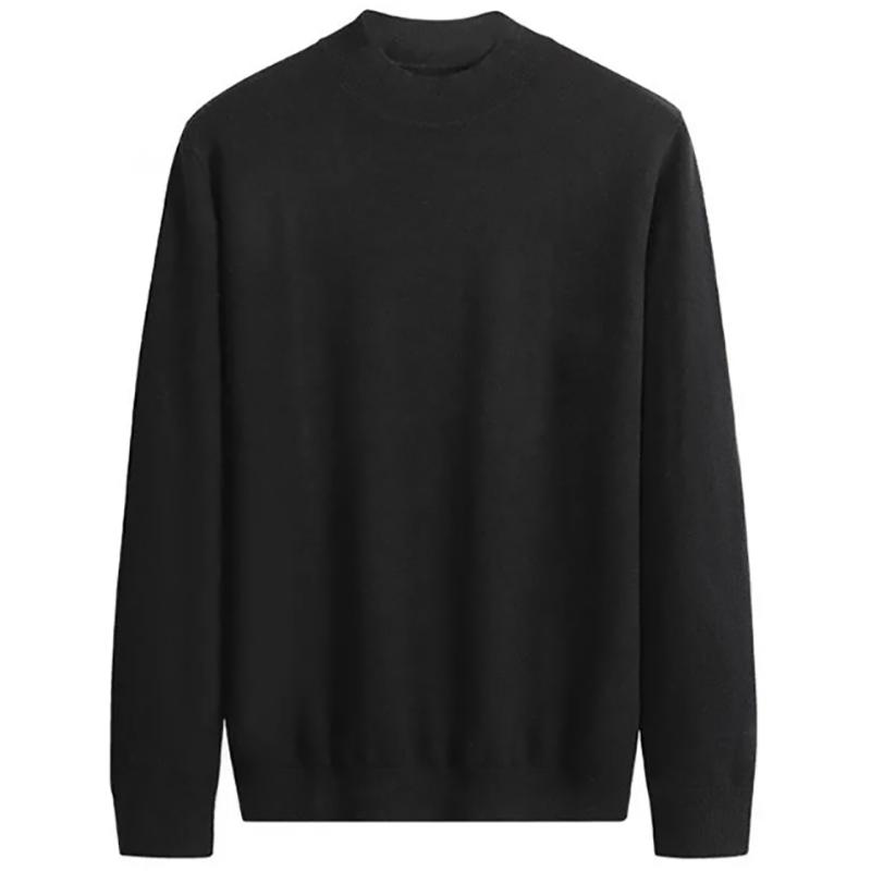 Plus Velvet Sweater Thick Half-high Collar Middle-aged Sweater Dad Wear Plus Fat To Increase Loose Top Warm Sweatshirts