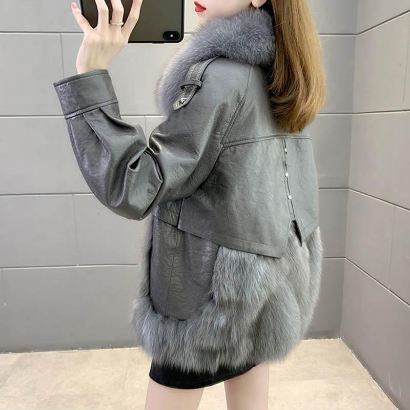 Autumn and Winter Models of Imitation Fur Coat Women's Short Thickened Loose and Thin Fashionable Fox Fur Plush Coat