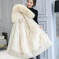 Winter Women's Cotton Jacket Jacket Mid-length Large Fur Collar Plus Down Jacket Thickening Plus Velvet Jacket