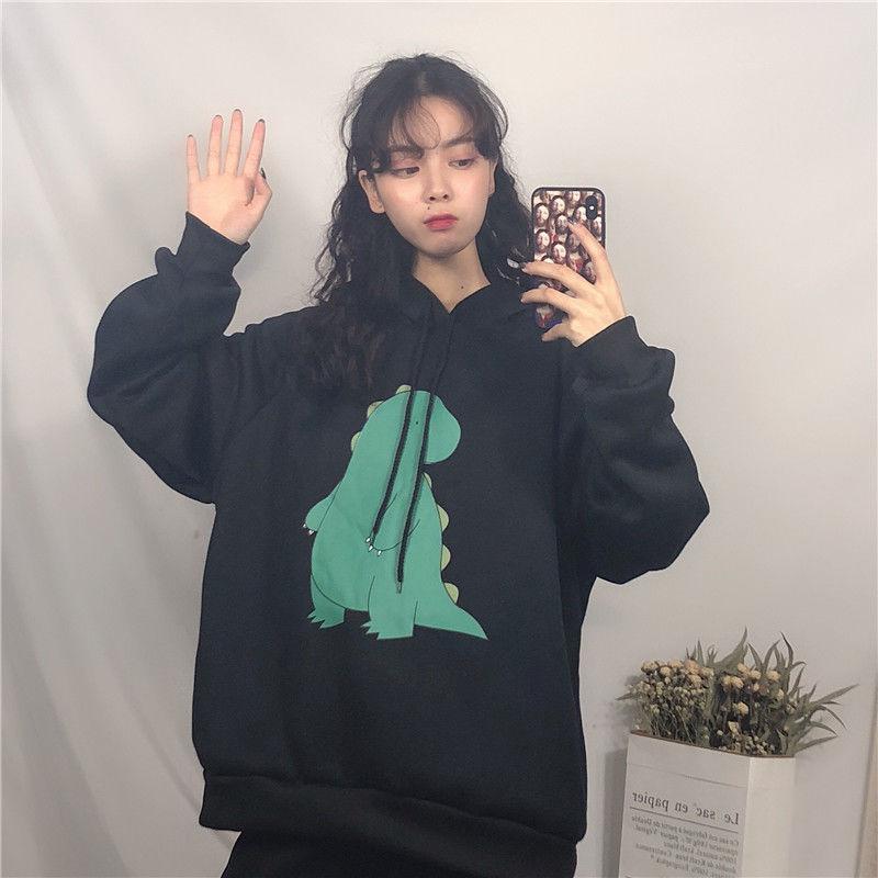 Women's Sweatshirt Wild Large Size Long Sleeve Warm Hood Top Autumn Winter Sweater Cotton
