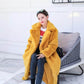 Winter Imitation Rabbit Fur Long Suit Collar Fur Coat Loose Warm Casual Temperament Ladies Windbreaker