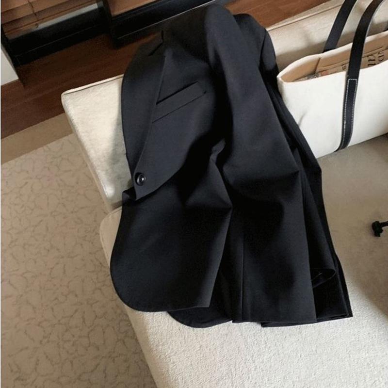 Women's Suit Jacket Korean Style Loose Spring  Autumn British Style Gray Short Suit Small Top