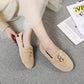 Hairy Shoes Women's Autumn All-match Round-toe Flat-bottomed Comfortable Lazy Casual Pedal Peas Shoes Moccasin Shoes