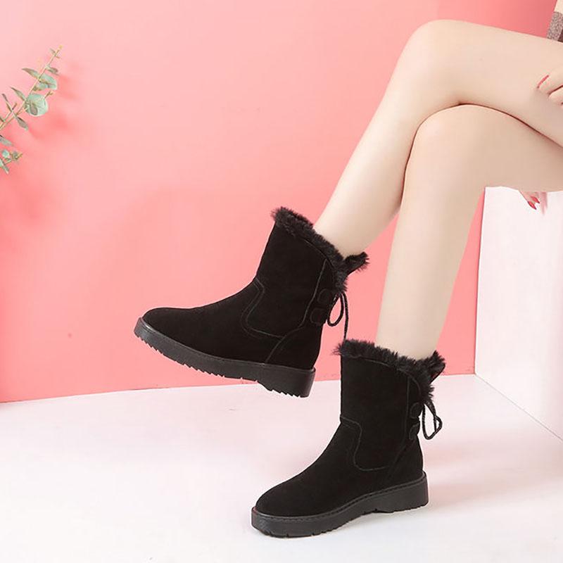 Snow Boots Women Winter Korean Version Plus Velvet Warm In Tube Cotton Shoes Soft Bottom Non-slip Thick Bottom Ankle Boots Women