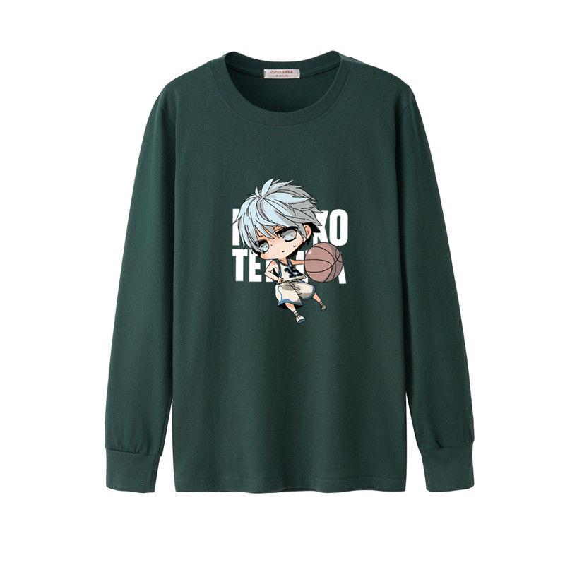 Round neck loose large size men's clothing trend wild T-shirt long-sleeved men's cotton T-shirt