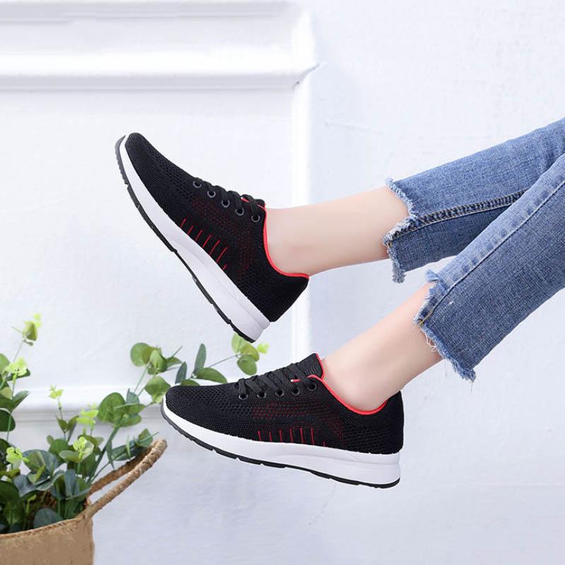 Ladies Sports Shoes Mesh Casual Shoes Flat Lightweight Running Shoes Canvas Non-slip Travel Single Shoes Women