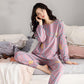 Women Cotton Pajamas Set Cartoon Cute Female Pyjamas Suit Long Sleeve Sleepwear Tops and Pants Sets Home Wear Casual Loose Pullover Nightwear