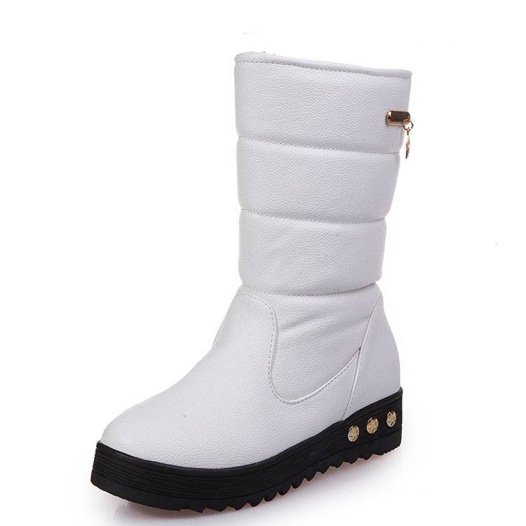 Leather Snow Boots Women's Shoes Winter Plus Velvet Thick Cotton Shoes Women's Winter Non-slip and Warm Boots Waterproof