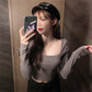 Fall Women Casual Square collar Women Autumn Long sleeve T-Shirt Women Basic Tee Pullover