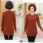 Pofulove Mid-length Sweater Casual Sweater Knitted Base Middle-aged and Elderly Women's Plus Size