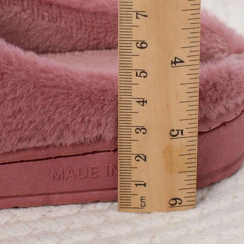 Winter Warm Cotton Slippers Women Men Home Shoes Simple Non-slip Indoor Slides Corduroy Couple Slipper Female Shoes