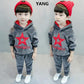 Children's Gold Velvet Suit Autumn and Winter Baby Double-sided Fleece Boys Plus Fleece Sweater Children's Clothing Plus Fleece Thickening Suit