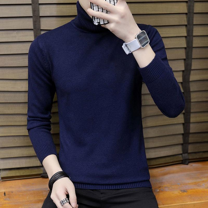 Autumn and Winter Men's Slim Turtleneck Sweater Thickening Trend Youth Sweater
