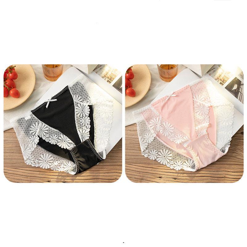 100kg Fat Mm High Waist Sexy Lace Underwear 2-piece Large Size Ice Silk Lingerie Thin Antibacterial Graphene Crotch Underwear