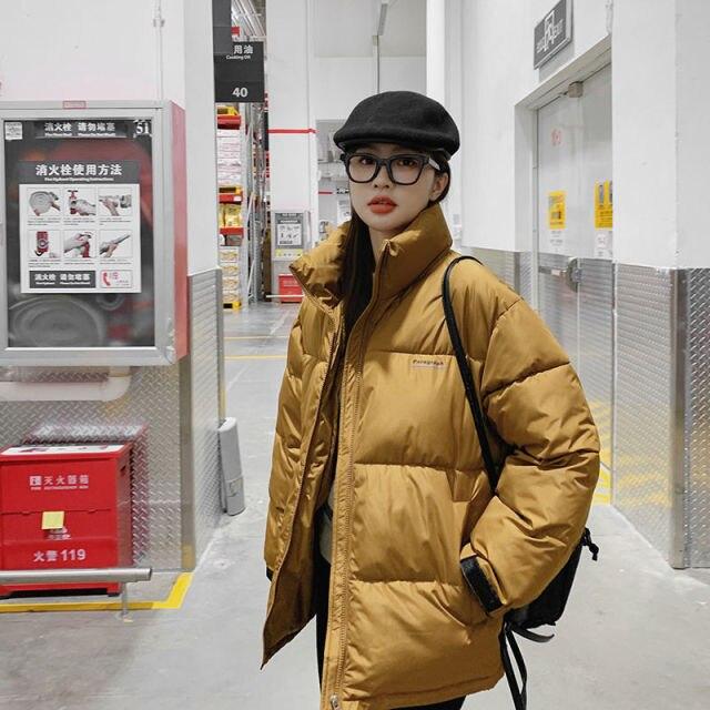 Parka Thick Winter Women Jacket White Cotton Coat Streetwear Short Stand Collar Korean Loose Puffer Jackets Solid Warm Outerwear