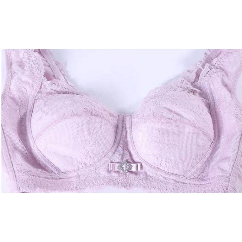 Ladies' Simple Non-steel Ring Bra Comfortable Thin Sleeping Circle Adjustable Underwear Sexy Lace Mesh Female Full Cup Brassiere Ultrathin Breathable