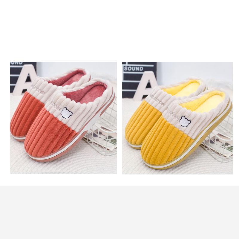 Buy One Get One Free Women Winter Cotton Slippers Indoor Non-slip Warm Home Couple Slippers Cute Plush Shoes