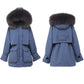 Winter Women's Cotton Jacket Jacket Mid-length Large Fur Collar Plus Down Jacket Thickening Plus Velvet Jacket