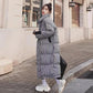 Houndstooth Padded Down Padded Jacket Women's Winter Loose Padded Long Over-the-knee Jacket