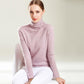Autumn and Winter Knitted Hollow Wool Sweater Pile Pile Collar Bottoming Shirt Turtleneck Pullover  Blouse Women