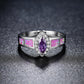 Fantasy Purple Opal Fine Ring Charm Silver  Ring Horse Eye Shape Opal Ring for Women Vintage Jewelry