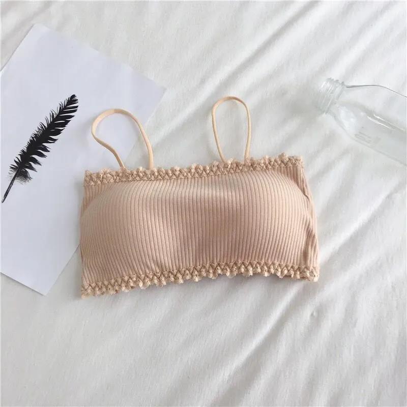 Korean Version of The Simple Solid Color Beauty Back Tube Top-style Outer Wear Bottoming Camisole Anti-running Bra Wrap Bra