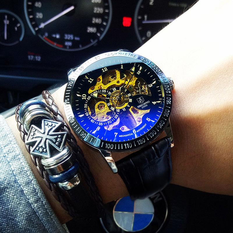 Men's Machinery Nightlight Business Hollow-out Watchband High-grade Waterproof Sports Watch