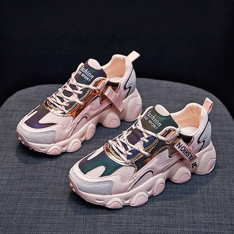 Spring Women's Shoes Sports Shoes Female Students Korean Version of The Ins Super Fire Daddy Shoes Running Casual Shoes