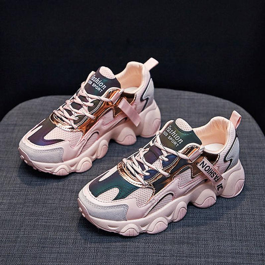 Spring Women's Shoes Sports Shoes Female Students Korean Version of The Ins Super Fire Daddy Shoes Running Casual Shoes