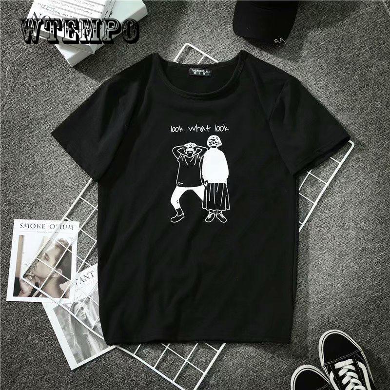 WTEMPO Summer Men Funny Creative Shar Pei T-shirts Short Sleeve Novel High Street Tshirt  Loose