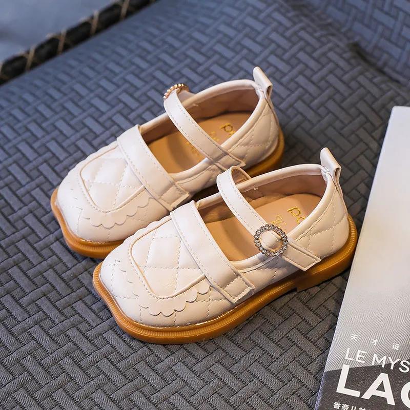 Children Elegant Princess Pu Leather Shoes for Girls Wedding Dress School Shoes Kids Summer Fashion Flat Sandals