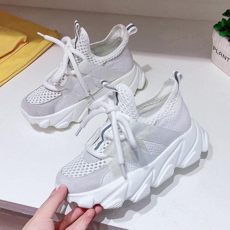 Spring  Summer Mesh Hollow Breathable Women's Shoes Flat Casual Sports Shoes Female Students Korean Wild Shoes