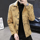 Men's Woolen Coat Autumn and Winter Korean Style Trendy Windbreaker Men's Short British Style Plus Velvet Coat Print