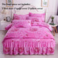 Four-piece Bed Skirts Bedspreads Bed Covers Pillowcases Non-slip Printed Sheets Bedding Light Luxury