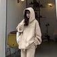 Sweatshirt Sports Suit Fleece Thickened Sports Suit Women's Autumn and Winter Loose Sweater Women's + Leggings Pants Two-piece Set