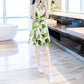 Chiffon Dress Women's Waist Slimming Temperament Avocado Green A-line Version Waist Sleeveless Dress Ladies Temperament Dress Work Can Be Worn