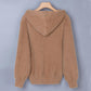 Hooded Solid Color Slim-fit Jacket Autumn and Winter Style Korean Casual Long-sleeved Sweater