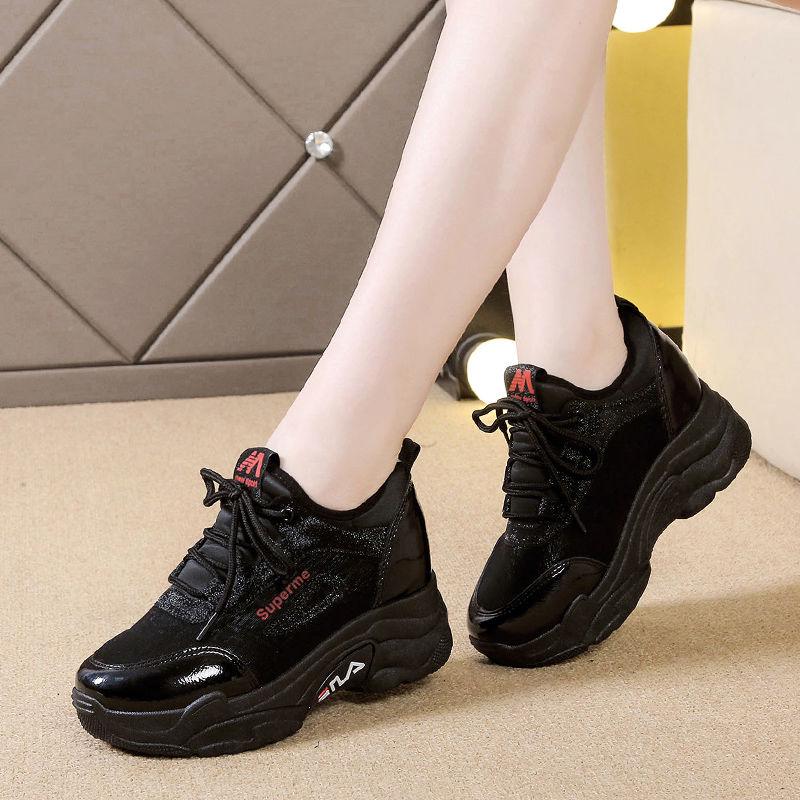 Women Platform Chunky Sneakers Increasing Casual Vulcanize Shoes Luxury Dad Shoes Female Sneakers