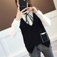 Spring and Autumn Fashion Knitted Vest Loose Solid Color Sleeveless Vest Casual Simple Female Sweater