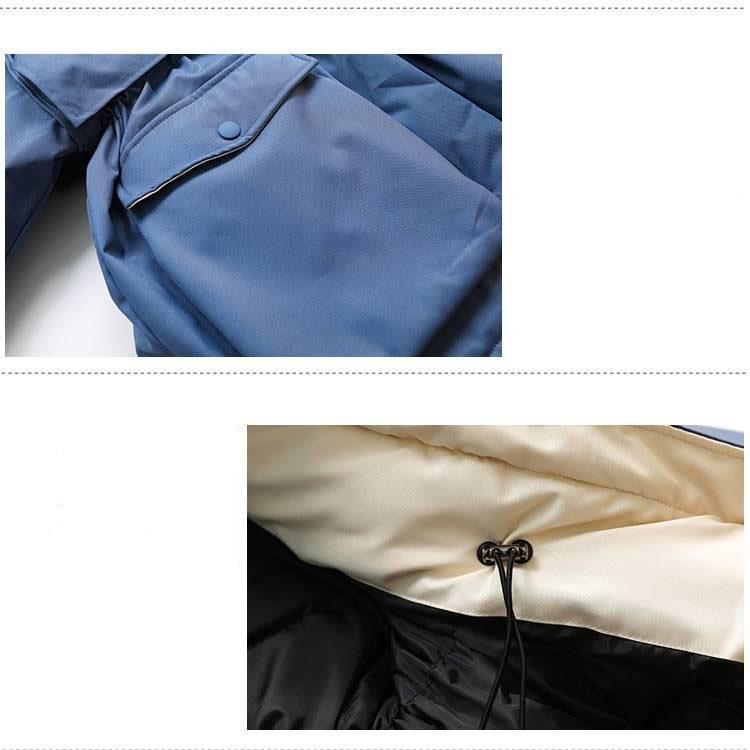 Large Natural Fox Fur Hooded Winter Jacket Women Duck Down Thick Parkas Warm Sash Tie Up Snow Coat