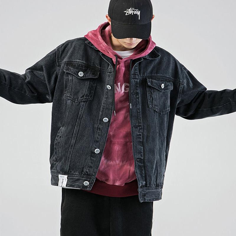 Youth's Comfortable Japanese Wind Denim Jacket Spring and Autumn Casual Jacket Unisex Jacket