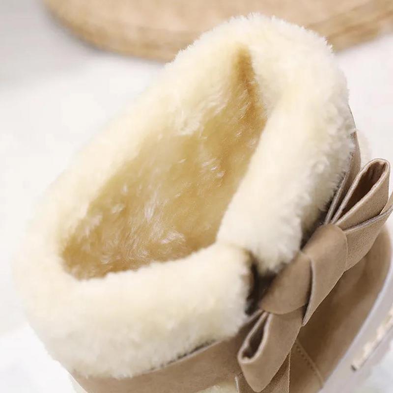 Snow Boots Ladies Winter Thickened Mid-tube Boots Plus Velvet Warm Cotton Boots Flat Non-slip Short Boots