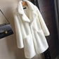 WTEMPO Winter Faux Fur Mink Fur Coat Women's Mid-length Plush Fleece Coat Warm Thicken Coat