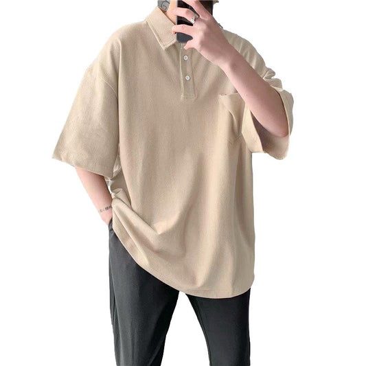 Men's Short-sleeved T-shirt Summer New Fake Two-piece Shirt Trendy Casual Loose All-match Clothes