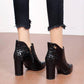 European contracted Boots Woman British Style Boots Martin Boots Autumn Winter High-heeled Shoes