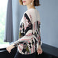 Ethnic Style Plus Size Printed Wool Sweater Ladies Thin Knit Bottoming Sweater O-neck Short Cashmere Sweater Jumper