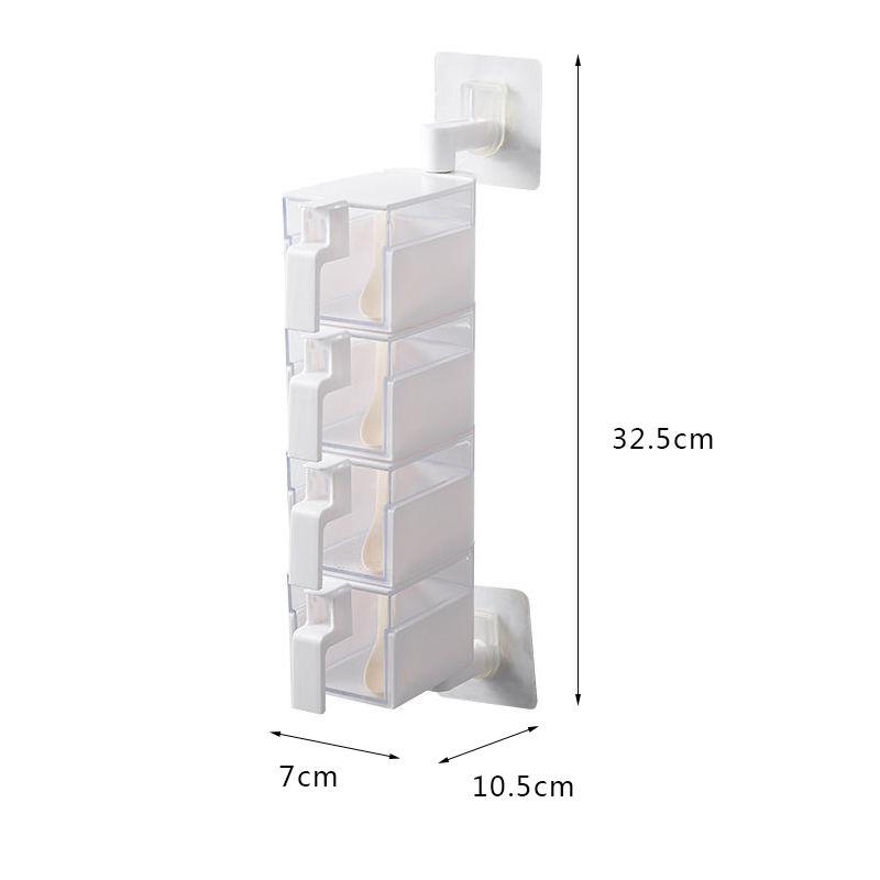 Net Celebrity Spice Box Multi-cell with Lid Household Multi-function Body Rotatable Wall-mounted Kitchen Set Storage Artifact